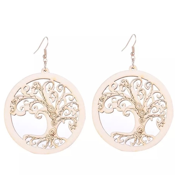 Lena Vie Jewelry - Tree of Life Laser Cut Wooden Bohemian Earings